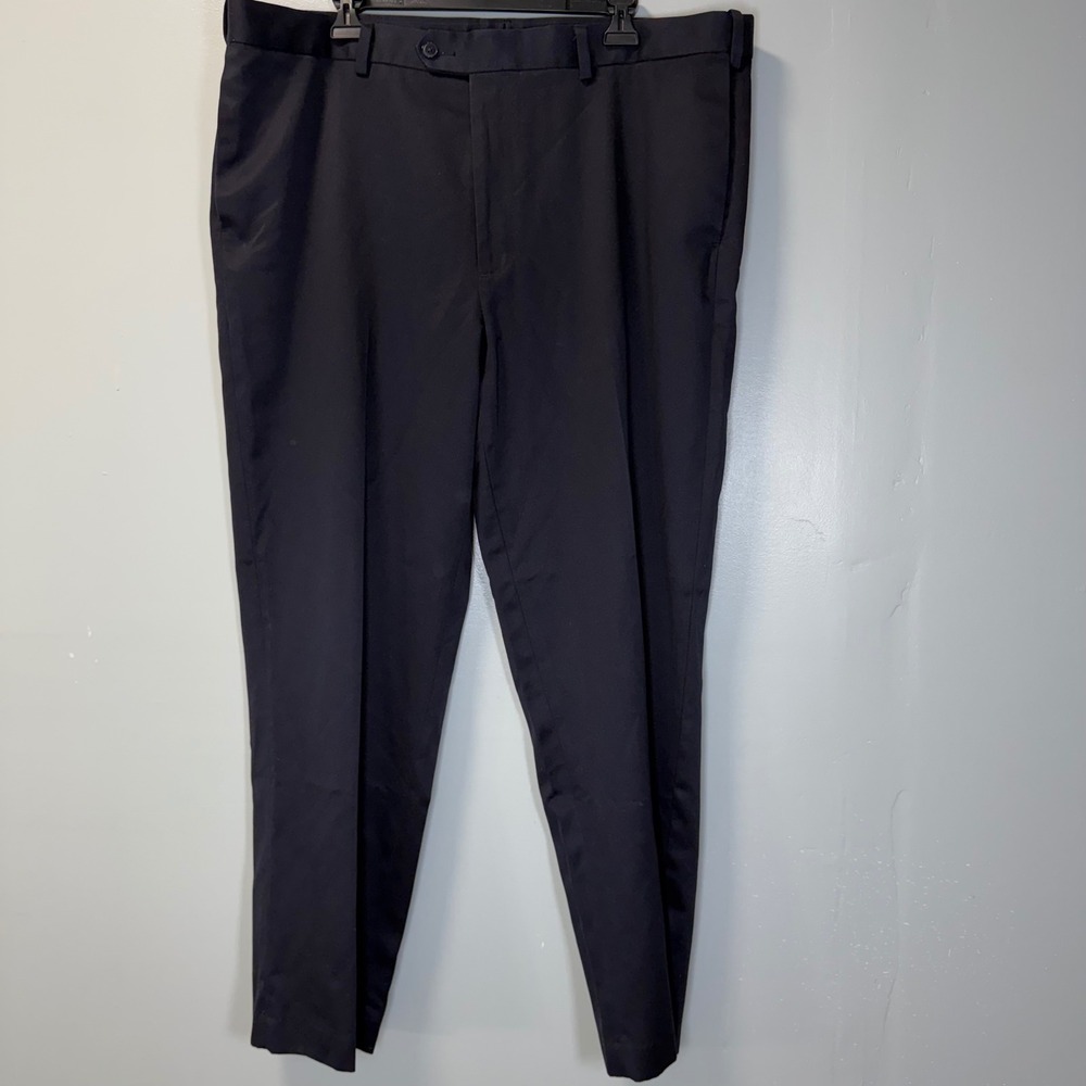 Perry Ellis Portfolio Mens Navy Blue 100% Cotton Dress Pants 40x30